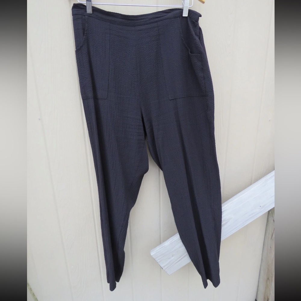 Habitat Comfy Stretch Black Ankle Pants L Rayon Cropped Breathable Lightweight